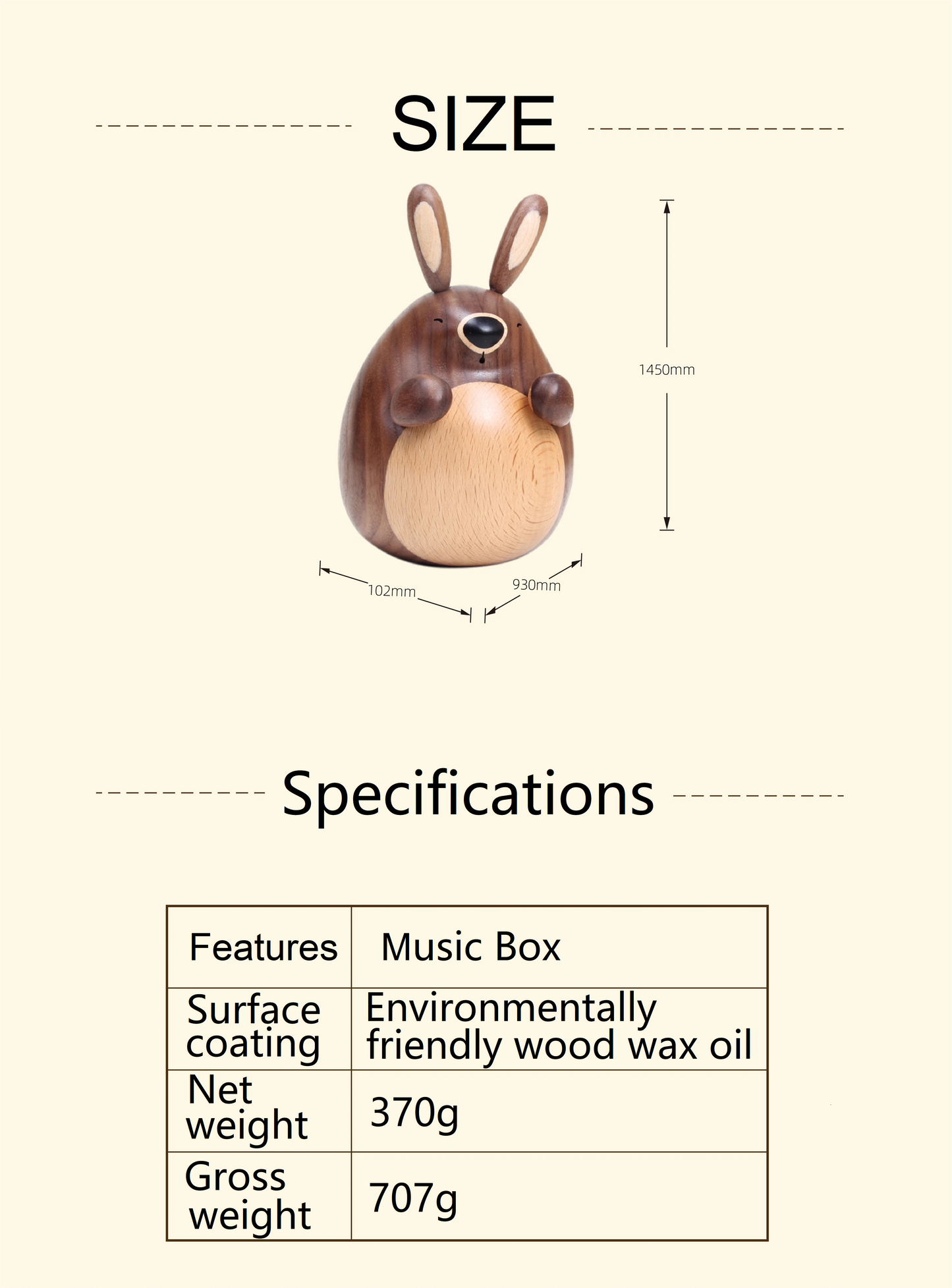 Cute Gift For Friendship Rabbit music box